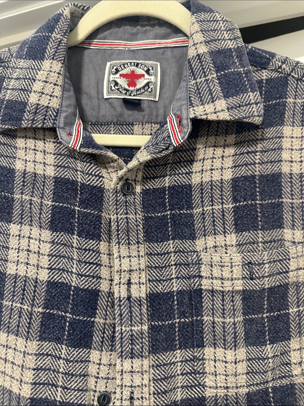Desert Son Navy & Cream Plaid Button-Down Shirt